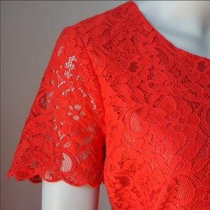 Jcrew candy red lace dress